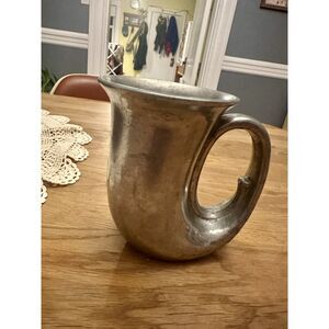 Vintage Leonard Duratale Pewter French Horn Mug Tankard Made in Italy Barware